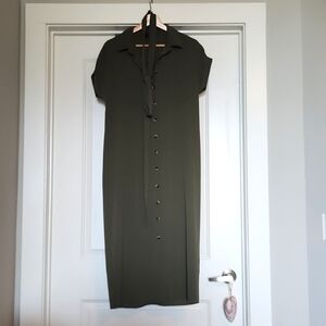 Green shirt dress with tie waist.  Brand: New Look UK , US size 6